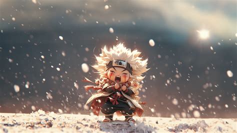 Jiraiya Wallpaper 4K, Chibi, Naruto, AI art