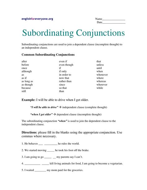 Subordinate Conjunctions Subordinating Conjunctions: What Are They?