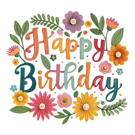 Happy Birthday Floral Greeting Card 3d Render, Birthday Card, Floral ...