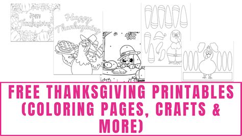 Free Thanksgiving Printable Crafts, Coloring Pages, and More