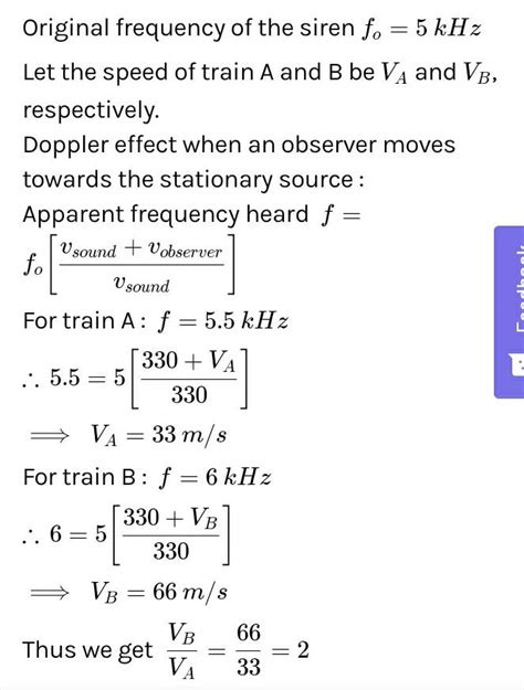 A siren placed at a railway platform is emitting sound of frequency 5 ...