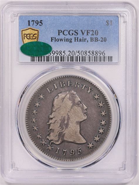 1795 Flowing Hair Silver Dollar BB-20 PCGS VF-20 (CAC Green) (Item ...