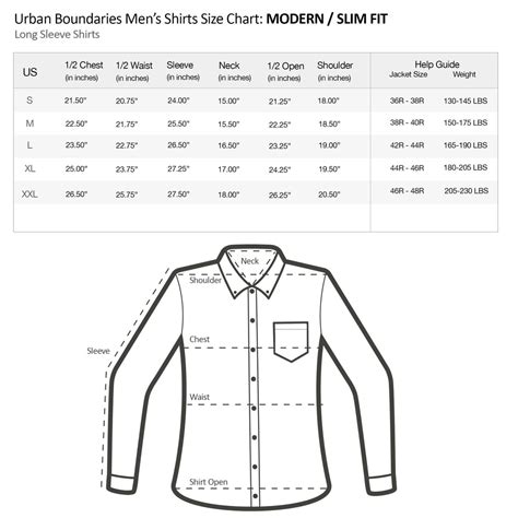 Men S Shirt Sizes Chart