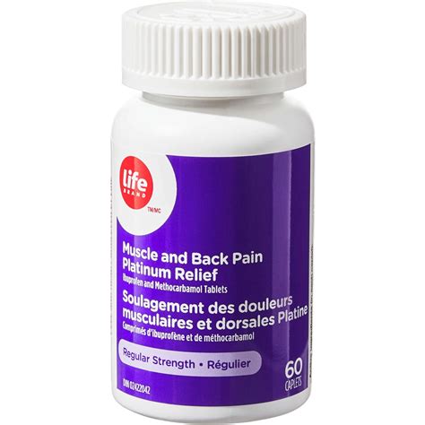 Platinum Relief Muscle and Back Pain Tablets - Regular Strength with Ibuprofen & Methocarbamol ...