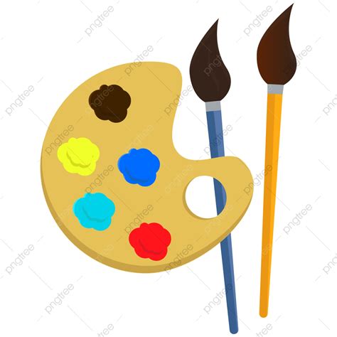 Paint Brush And Palette Clipart PNG Images, Paint Brush With Palette ...