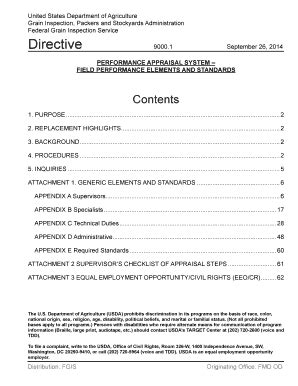 Fillable Online gipsa usda PERFORMANCE APPRAISAL SYSTEM FIELD ...