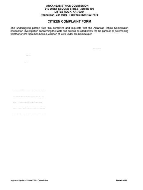 2001-2026 AR Citizen Complaint Form - Blank Fillable Template | Fill ...