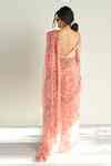 Buy Peach Organza Floral Print Saree For Women by Rishi & Vibhuti ...
