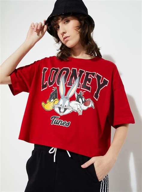 Buy URB_N Women Looney Tunes Print Boxy Fit T-shirt Online at just Rs ...