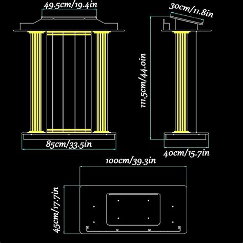 Buy YQRQRD Acrylic Gold Luxury Pulpit, Portable Detachable Church ...