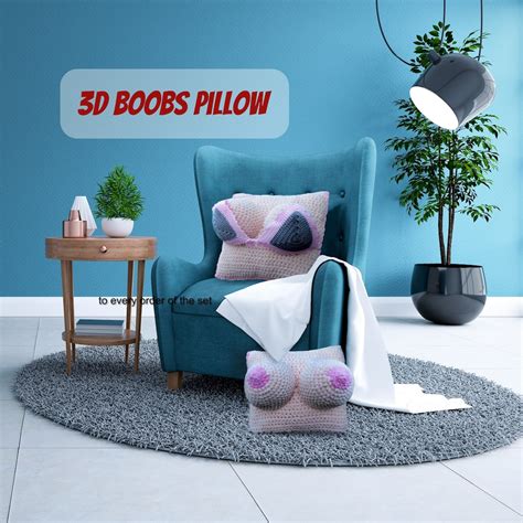 Women Pink Boobs Convex Pillow/ 3d Tits Cushion With Nipples / Lie on ...