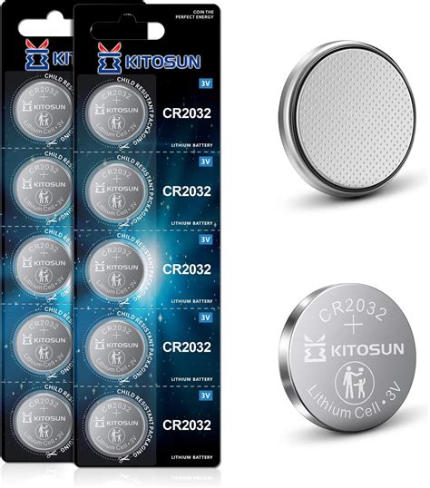 Amazon.com: KITOSUN CR2032 Batteries 3V Lithium Cell - 10Pcs 3 Volt CR ...