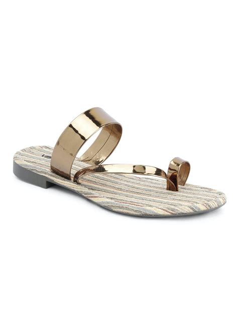 Get Handcrafted Metallic Strap Flats at ₹ 1039 | LBB Shop