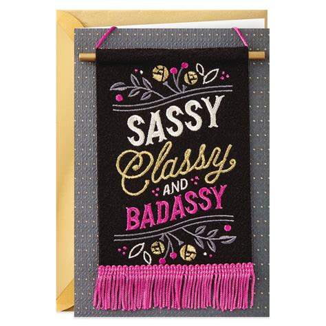 Sassy, Classy and Badassy Birthday Card With Removable Banner ...