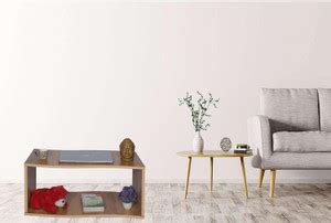 KVS Furniture Engineered Wood Symmetrical Curve Center Table Open Rack ...