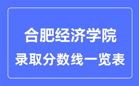 2023年高考多少分能上合肥经济学院？附各省录取分数线_学习力