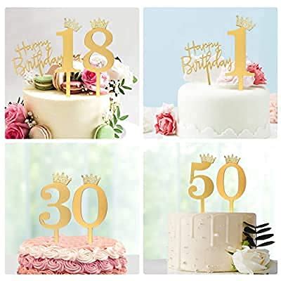 Buy TREASURE BOX Golden Cake Topper Number 0 to 9 | Happy Birthday Cake ...