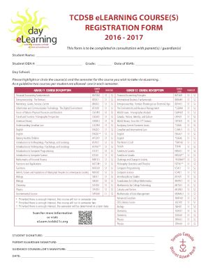 TCDSB eLearning Course Registration Form - Fill Out, Sign & Share ...