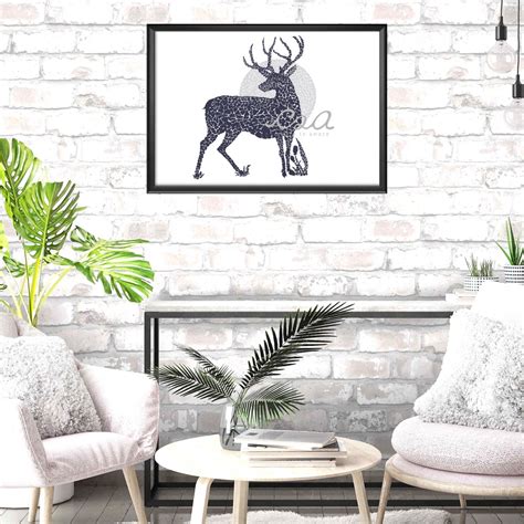 Buy Instant Download Mosaic Deer Wall Art Deer Mosaic Wall Art Online ...
