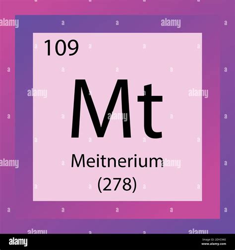 Mt Meitnerium Chemical Element Periodic Table. Single element vector ...