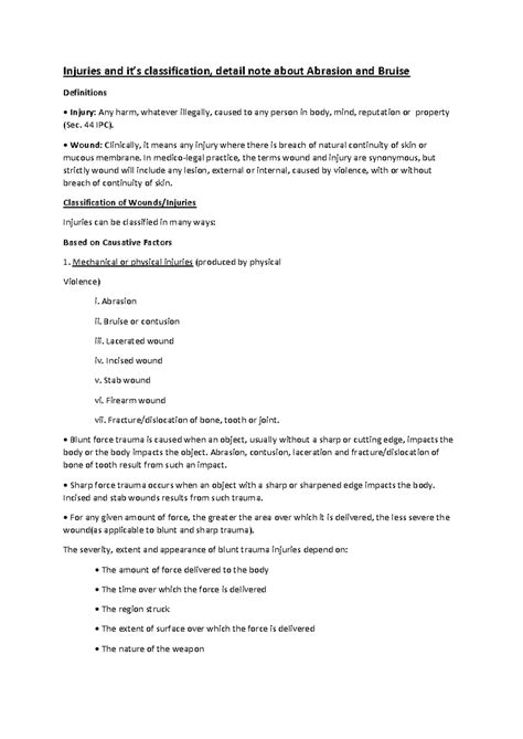 Medico-legal importance of different types of wounds and their ...
