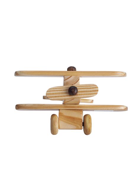 VarEesha Hand Crafted Pine Wood Small Biplane Decorative