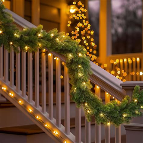 Amazon.com: Alupssuc 6ft Pre-Lit Christmas Garland, Artificial Lighted ...