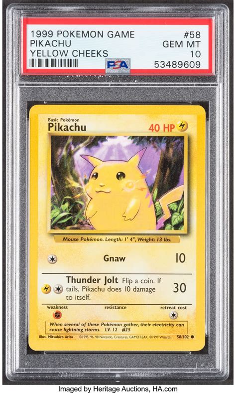 Pokémon TCG Graded "Yellow Cheek" Pikachu On Auction At Heritage