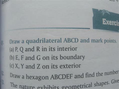 Draw quadrilateral ABCD and Mark pointsP Q and R its interior - Brainly.in