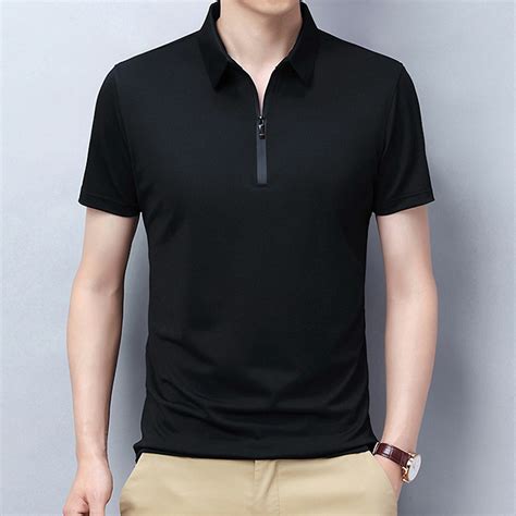 Alex Short Sleeve Zip-Up Polo // Black (M) - Celino Quarter Zip Polos ...