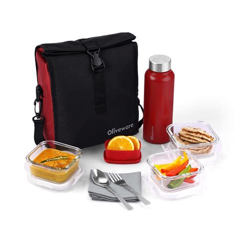 Buy SOPL-OLIVEWARE Crystal Glassware Lunchbox with Steel Cutlery ...