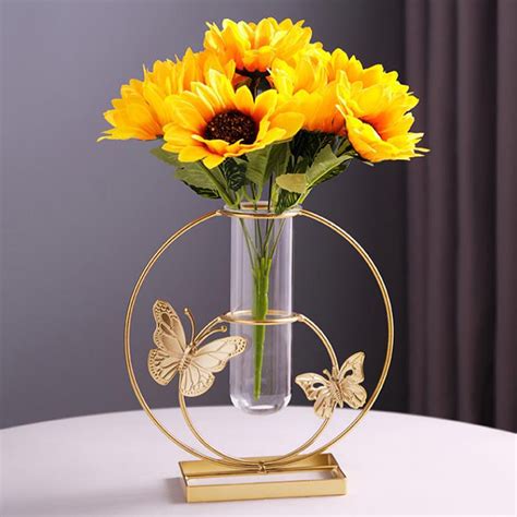 Wzzjkit Flower Vase Round Flower Ware Iron Imitation Flower Arrangement ...