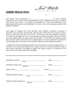 Just Dance Liability Waiver Form - Bnoahwebsteracademybborgb - Fill and ...