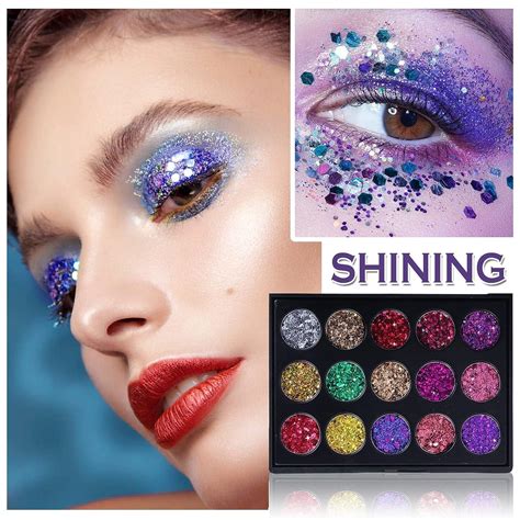NVLEPTAP 15 Colors Glitter Eyeshadow Palette - Long Lasting, Waterproof ...