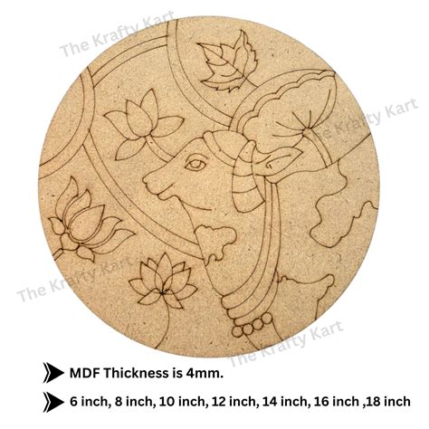 Pre Marked Round Cow Mdf (A) | The Krafty Kart Resin Store