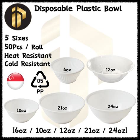🔥SG Ready Stock🔥Good Quality Disposable Plastic Bowl/50Pcs Per Roll ...