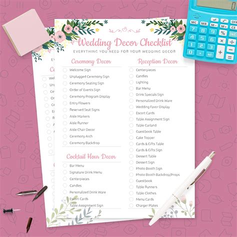 Wedding Decor List Pdf at Ron Edelstein blog