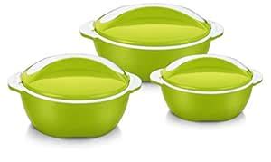 Pinnacle Picasso Plastic Casserole Set, 3 Pieces, Green : Amazon.in ...