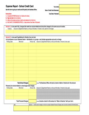 Credit Card Expense Report Template Forms - Fillable & Printable ...