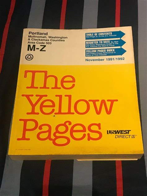 1991 1992 Portland, Oregon US West Direct Telephone Directory Phone ...