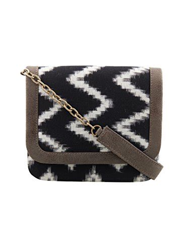 Buy Tarusa Black Cotton Printed Sling Bag For Women at Amazon.in