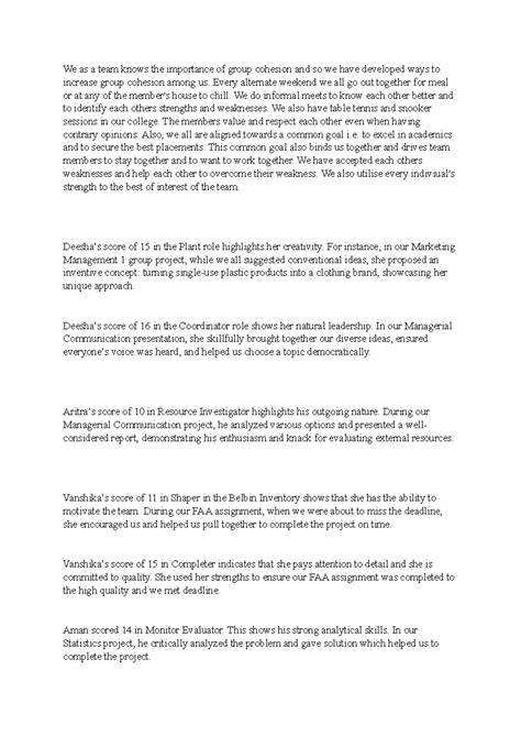 OB group assignment - GOOD MATERIAL - We as a team knows the importance ...