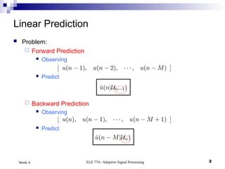 Image result for Linear Prediction Filter Applications