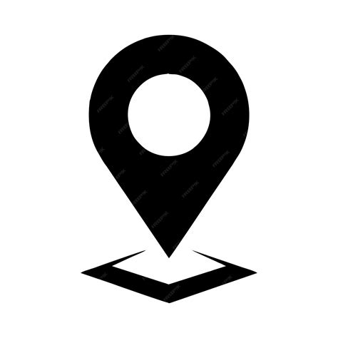 Map pointer icon location symbol flat design style eps 10 black shadow in location simple flat d ...