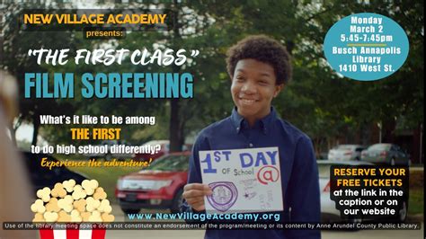The First Class – Free Film Screening | NVA Annapolis, 1410 West St ...