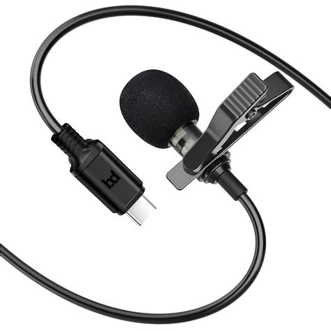 BassDrops Lavalier Collar Mic USB Type C Professional Lapel Clip-on Mic ...