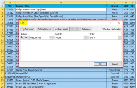 How Do I Sort a Column in Excel 的图像结果
