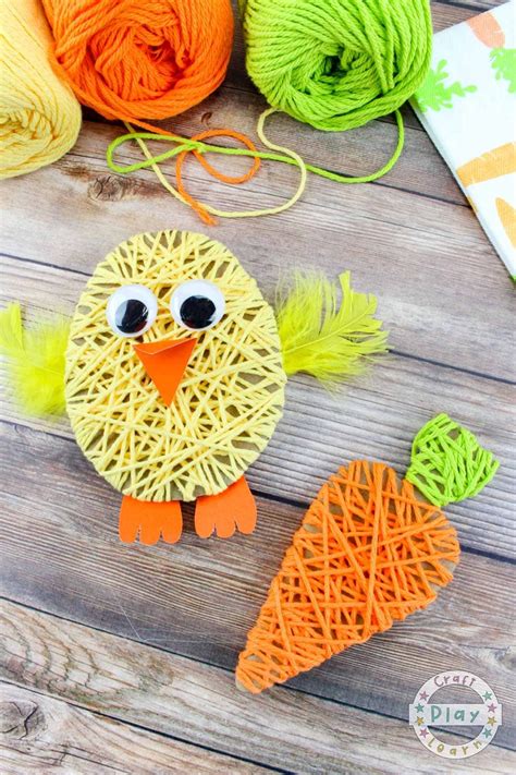 Simple easter crafts using yarn – Artofit