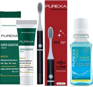 PUREXA Sonic Sleek Electric Toothbrush (Black) With 1 Year Warranty ...