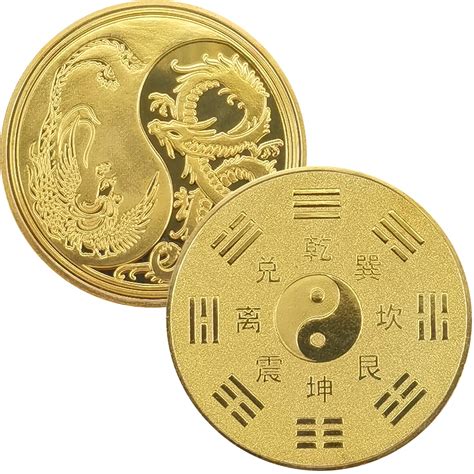 Buy Yin Yang Loong and Phoenix The Eight Diagrams Challenge Coin Online ...